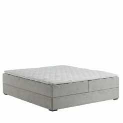 Hellgraues Stoffbett Ohne Kopfteil Mit Bettkasten - Craig