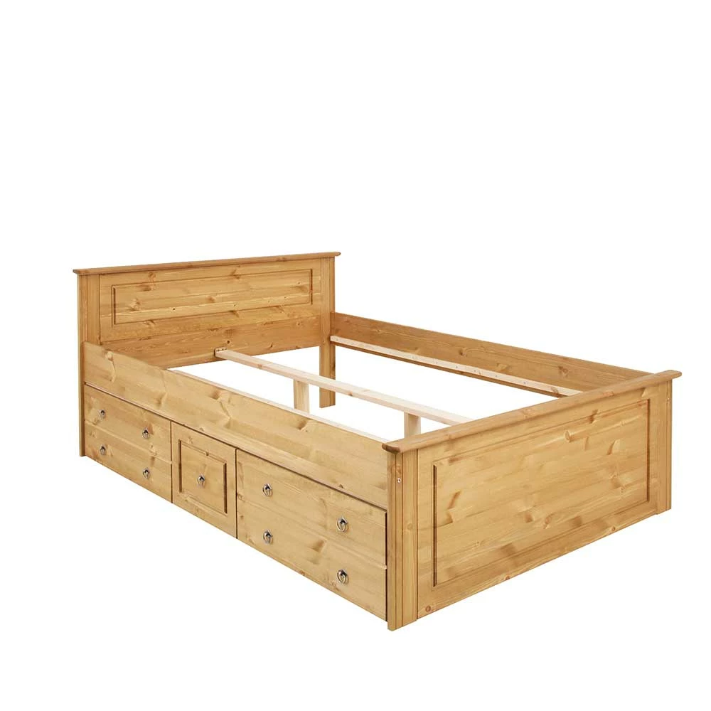 Holz Landhaus Doppelbett In Natur - Imressa 6 Holz Landhaus Doppelbett In Natur - Imressa – Bild 4