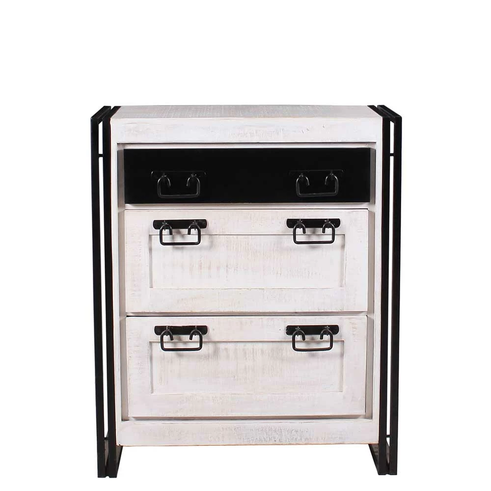 Industrial Schuhschrank In Weiß & Schwarz - Crenada – Bild 2