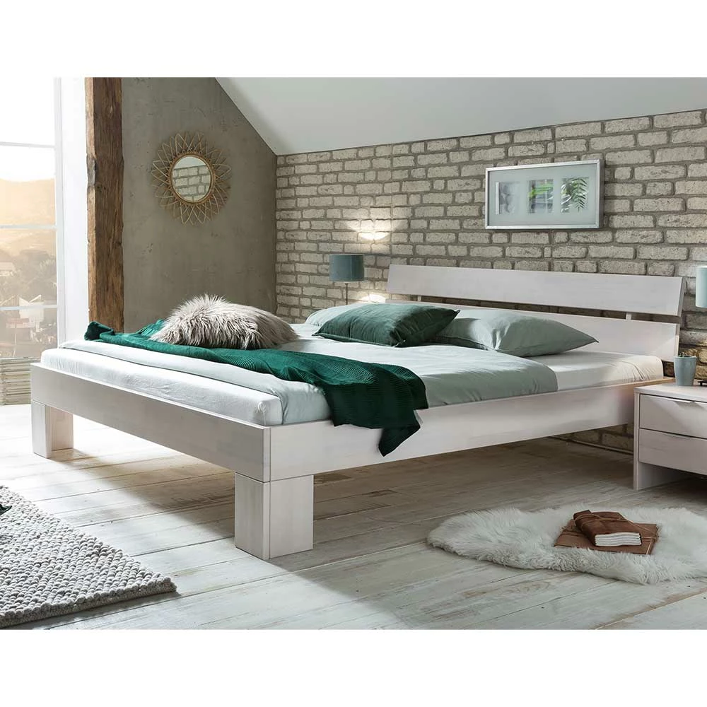 Kernbuche Scandi Doppelbett In Weiß - Paryra 4 Kernbuche Scandi Doppelbett In Weiß - Paryra – Bild 2