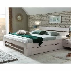 Kernbuche Scandi Doppelbett In Weiß - Paryra 10 Kernbuche Scandi Doppelbett In Weiß - Paryra -Renzo Shop kernbuche scandi doppelbett in weiss lackiert optional mit bettkasten paryra 02