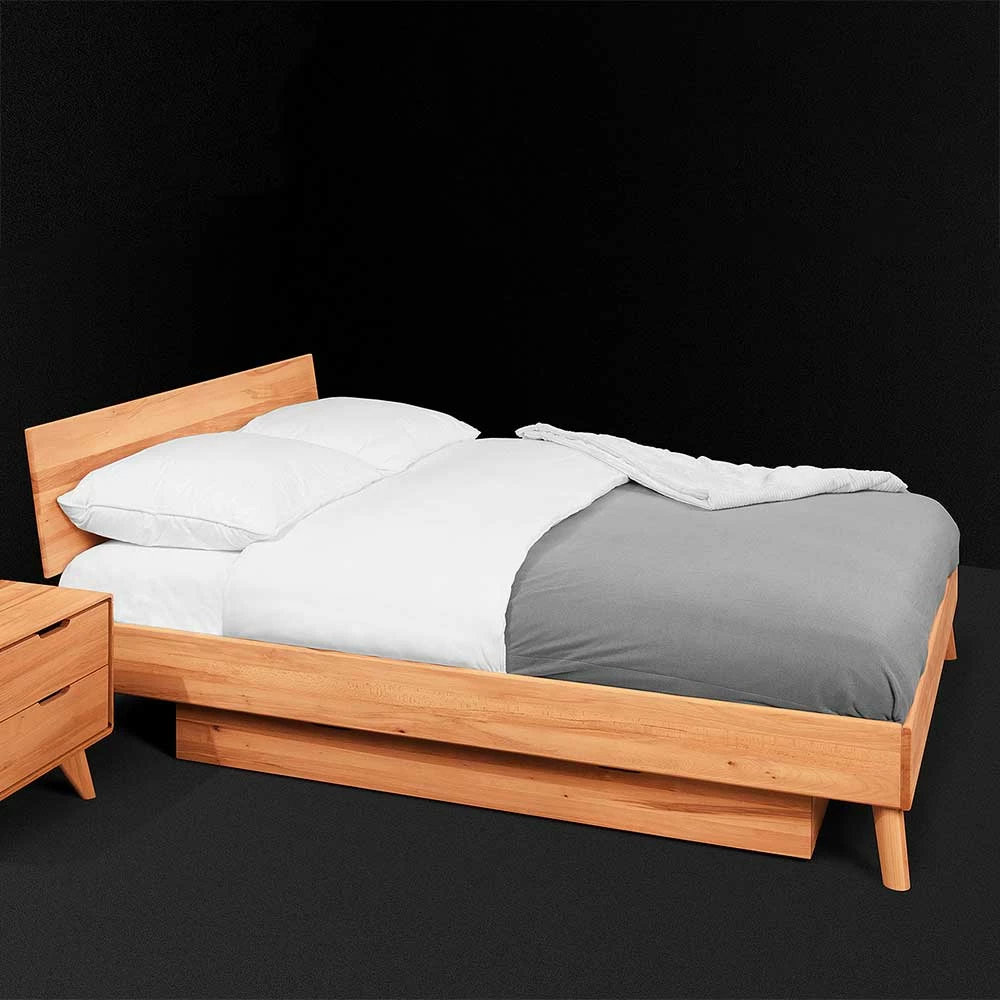Kernbuche Single Bett Mit Bettkasten - Junola 3 Kernbuche Single Bett Mit Bettkasten - Junola
