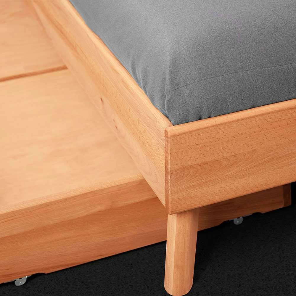 Kernbuche Single Bett Mit Bettkasten - Junola 6 Kernbuche Single Bett Mit Bettkasten - Junola – Bild 4