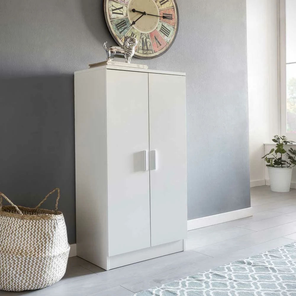 Kleiner Schuhschrank Mit Doppeltür Atricia In Weiß – Bild 3