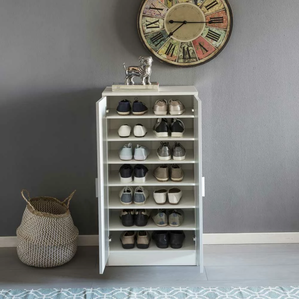 Kleiner Schuhschrank Mit Doppeltür Atricia In Weiß – Bild 5