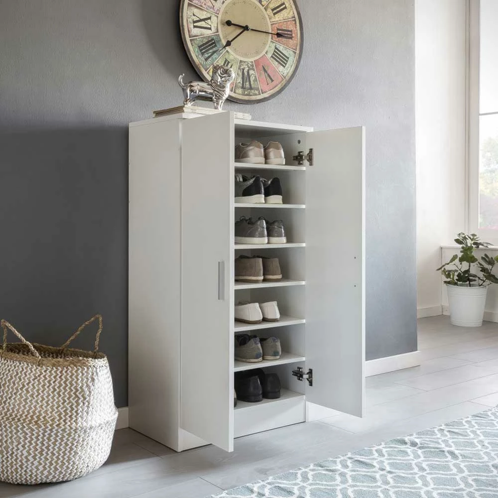 Kleiner Schuhschrank Mit Doppeltür Atricia In Weiß – Bild 6