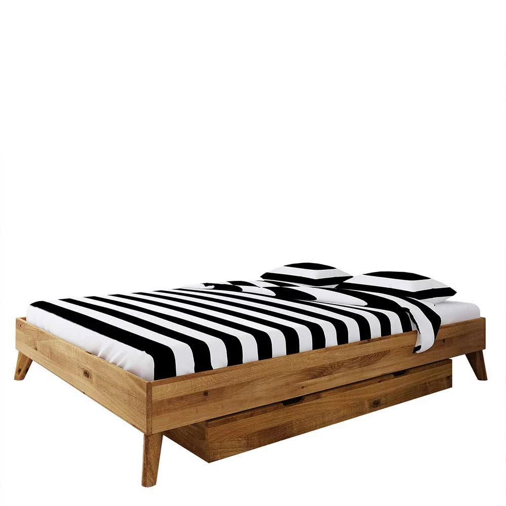 Kopfteilloses Einzelbett Aus Wildeiche - Eavy IV