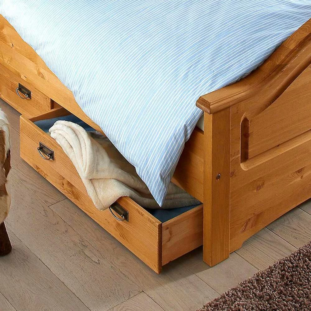 Landhaus Doppelbett Set In Kiefer - Vocoja (dreiteilig) â Bild 3