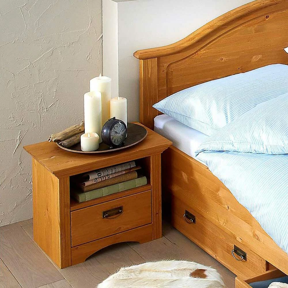 Landhaus Doppelbett Set In Kiefer - Vocoja (dreiteilig) â Bild 5