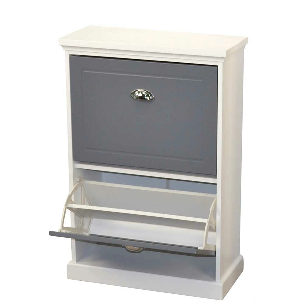 Landhaus Schuhkommode Mit Zwei Klappfächern - Vennas – Bild 3