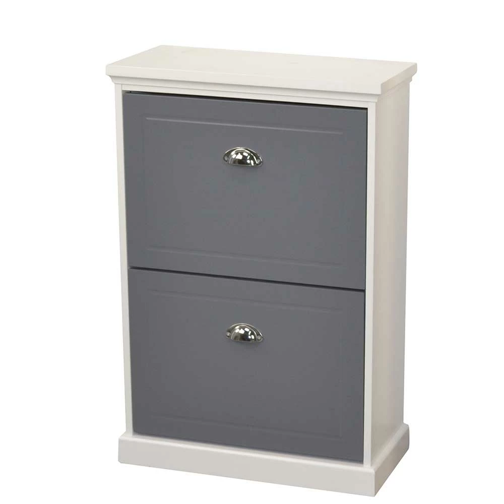 Landhaus Schuhkommode Mit Zwei Klappfächern - Vennas