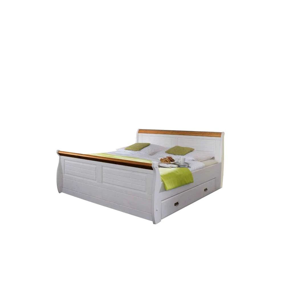 Landhausbett Sicilianu Aus Kiefer Massivholz