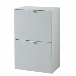 Lichtgrauer Klappenschrank Für Schuhe - Indiesta