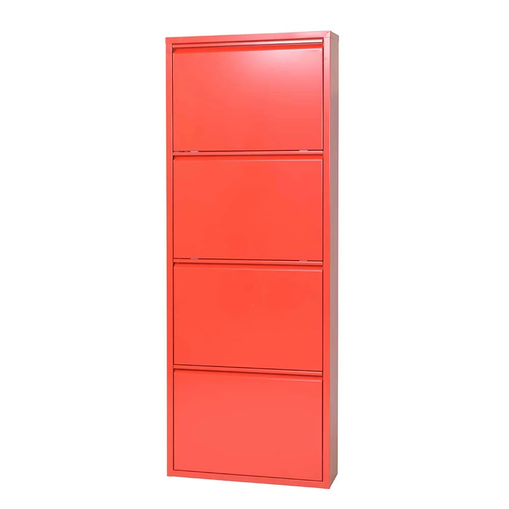 Metall Schuhschrank Greneca In Rot