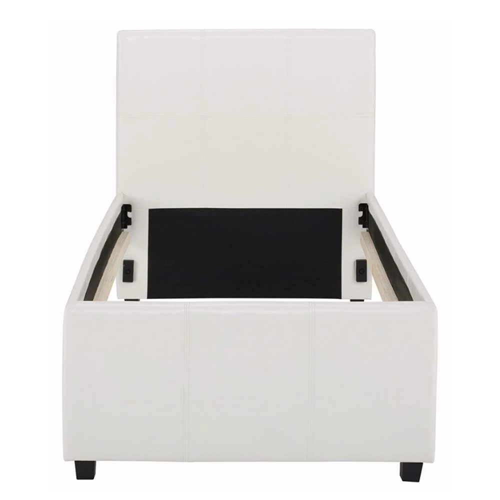 Modernes Kunstlederbett In Creme - Ilunato – Bild 6