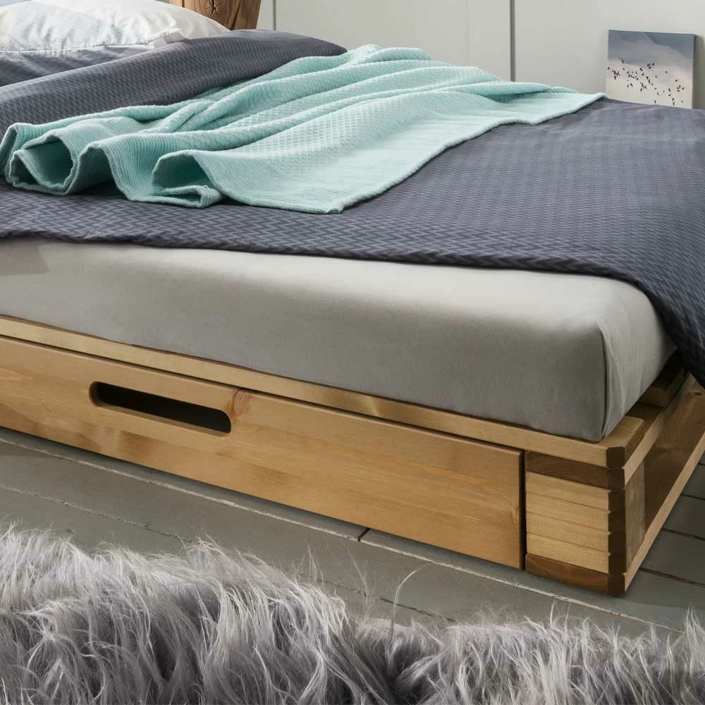 Modernes Palettenbett Aus Geöltem Kiefernholz - Lira – Bild 3