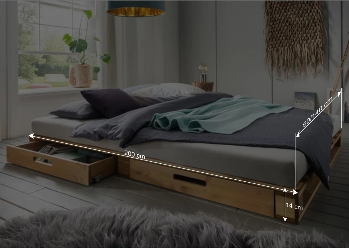 Modernes Palettenbett Aus Geöltem Kiefernholz - Lira – Bild 4