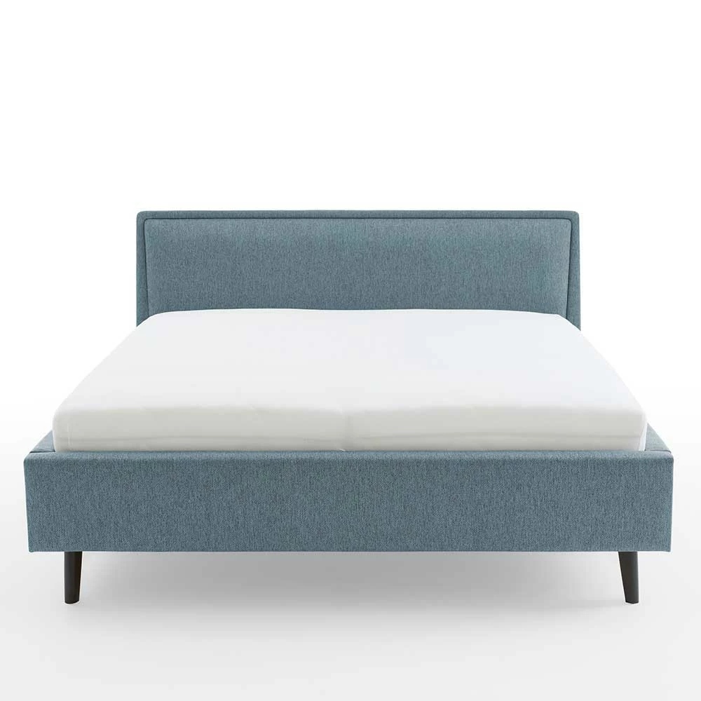 Modernes Polsterbett In Blaugrau Stoff - Sunhide – Bild 5