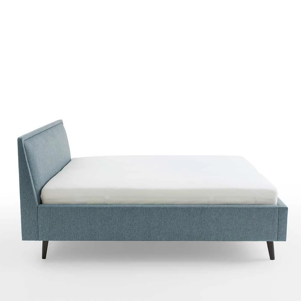 Modernes Polsterbett In Blaugrau Stoff - Sunhide – Bild 6