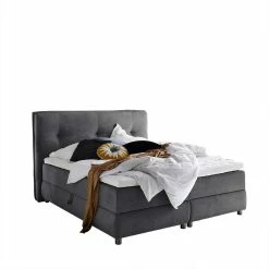 Modernes Stauraum-Boxspringbett In Anthrazit - Zavagossa