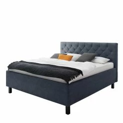 Polsterbett In Blaugrau & Schwarz - Renzo