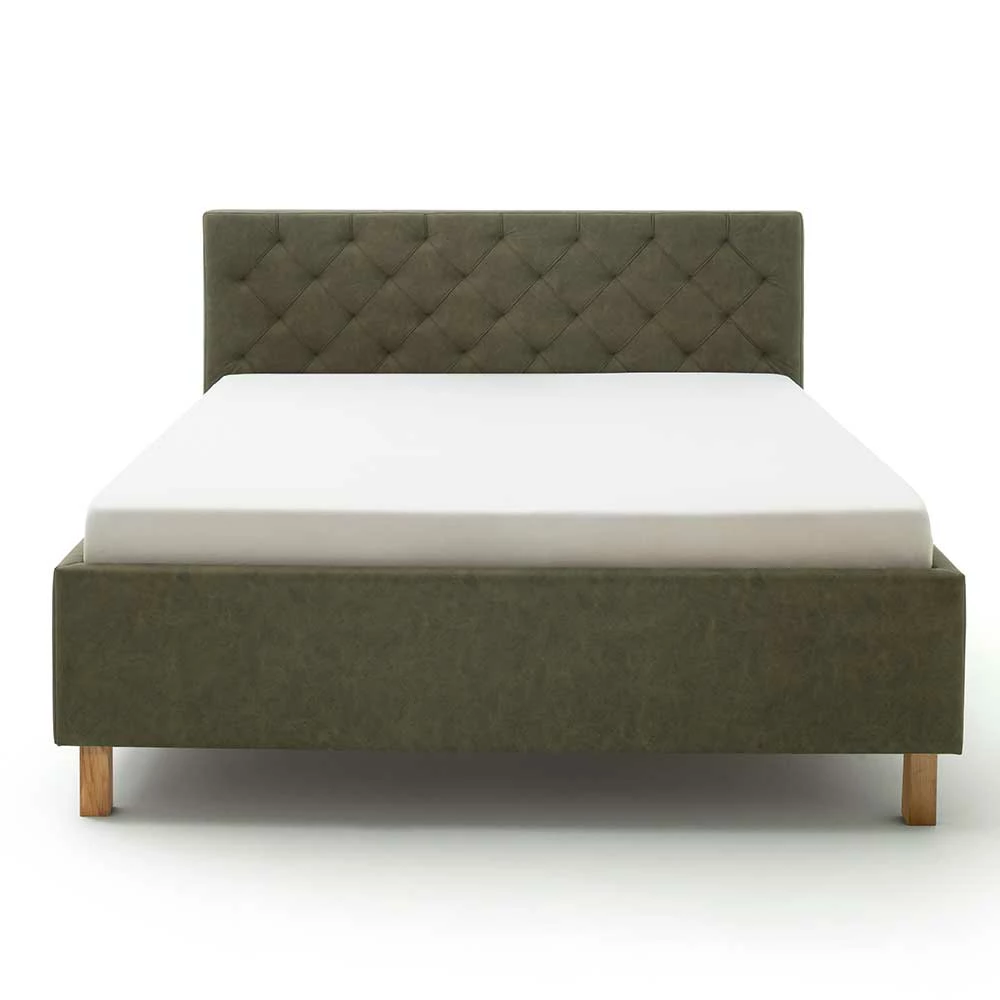 Polsterbett In Oliv Grün & Eiche - Miania – Bild 3