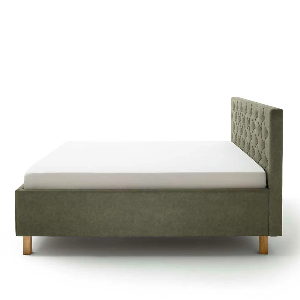 Polsterbett In Oliv Grün & Eiche - Miania – Bild 4