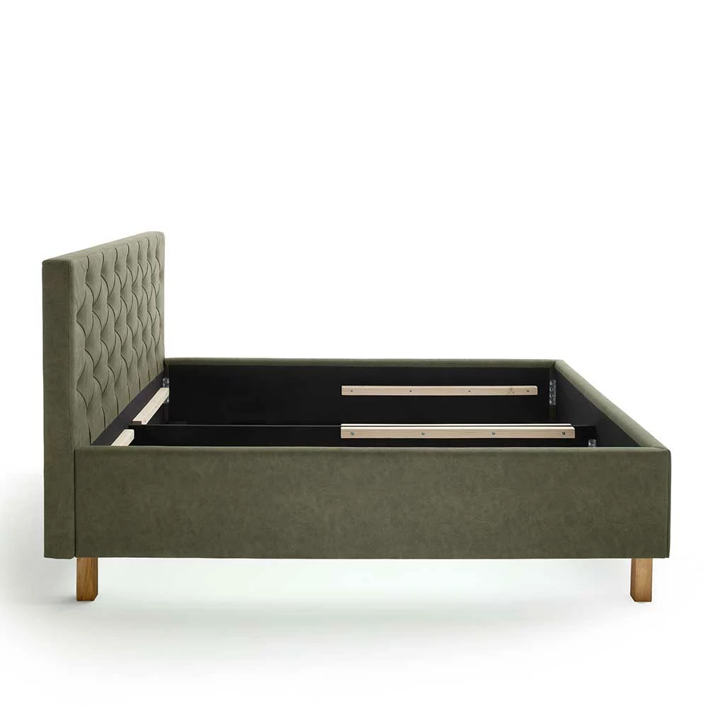 Polsterbett In Oliv Grün & Eiche - Miania – Bild 5
