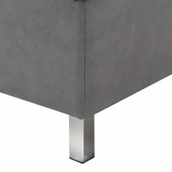 Polsterbett Mit Bettkasten In Hellgrau & Chrom - Marijano 13 Polsterbett Mit Bettkasten In Hellgrau & Chrom - Marijano -Renzo Shop polsterbett mit bettkasten in hellgrau chrom aus microfaser metall marijano 05