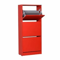 Roter Schrank Für Schuhe 51x119x26 Cm - Adine