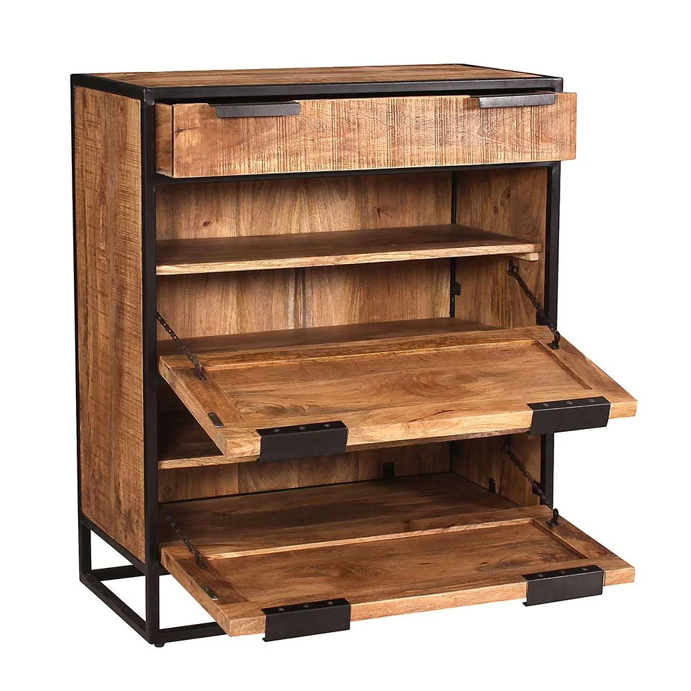 Rustikaler Schuhschrank Im Industrial Style - Evradon – Bild 6