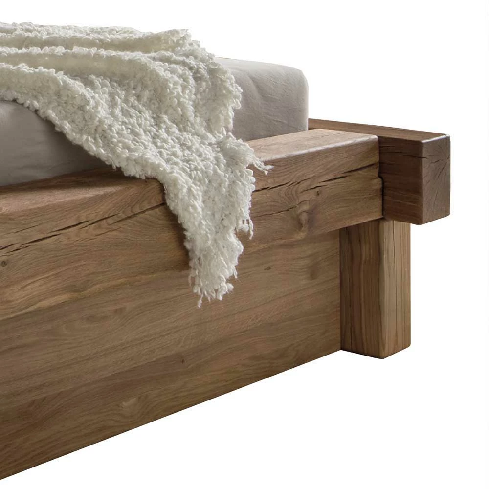 Schubkastenbett Aus Wildeiche Balken Twinn Mit 2 Nachttischen (dreiteilig) â Bild 5