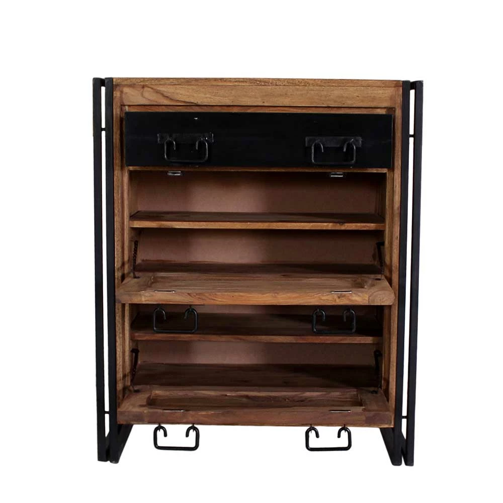 Schuh Klappenschrank Mendoza Aus Akazie Massivholz – Bild 4