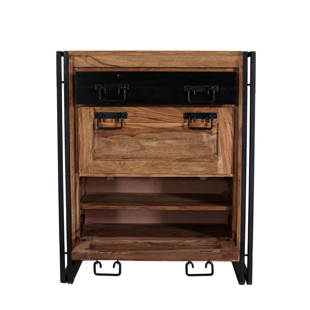 Schuh Klappenschrank Mendoza Aus Akazie Massivholz – Bild 5