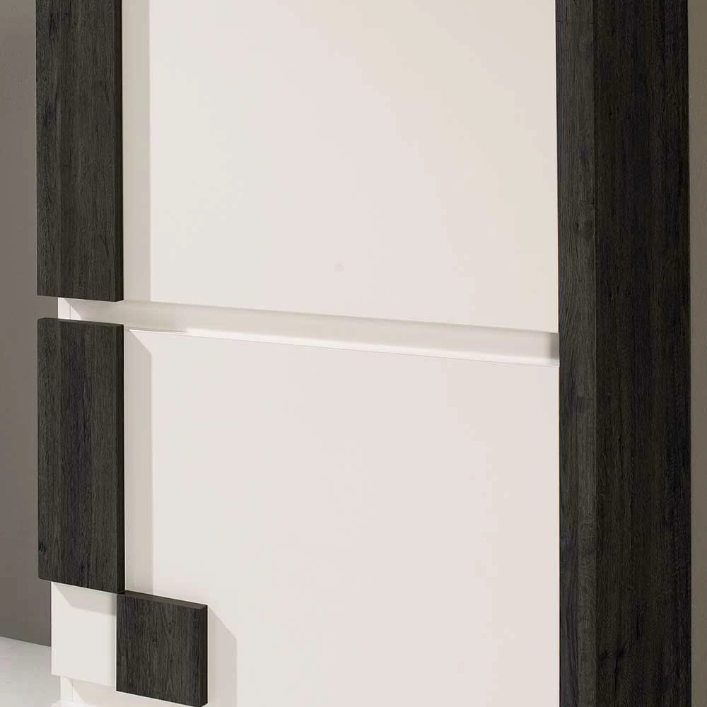 Schuh Klappschrank In Weiß Mit Schwarzgrau - Abruzzias 7 Schuh Klappschrank In Weiß Mit Schwarzgrau - Abruzzias – Bild 5