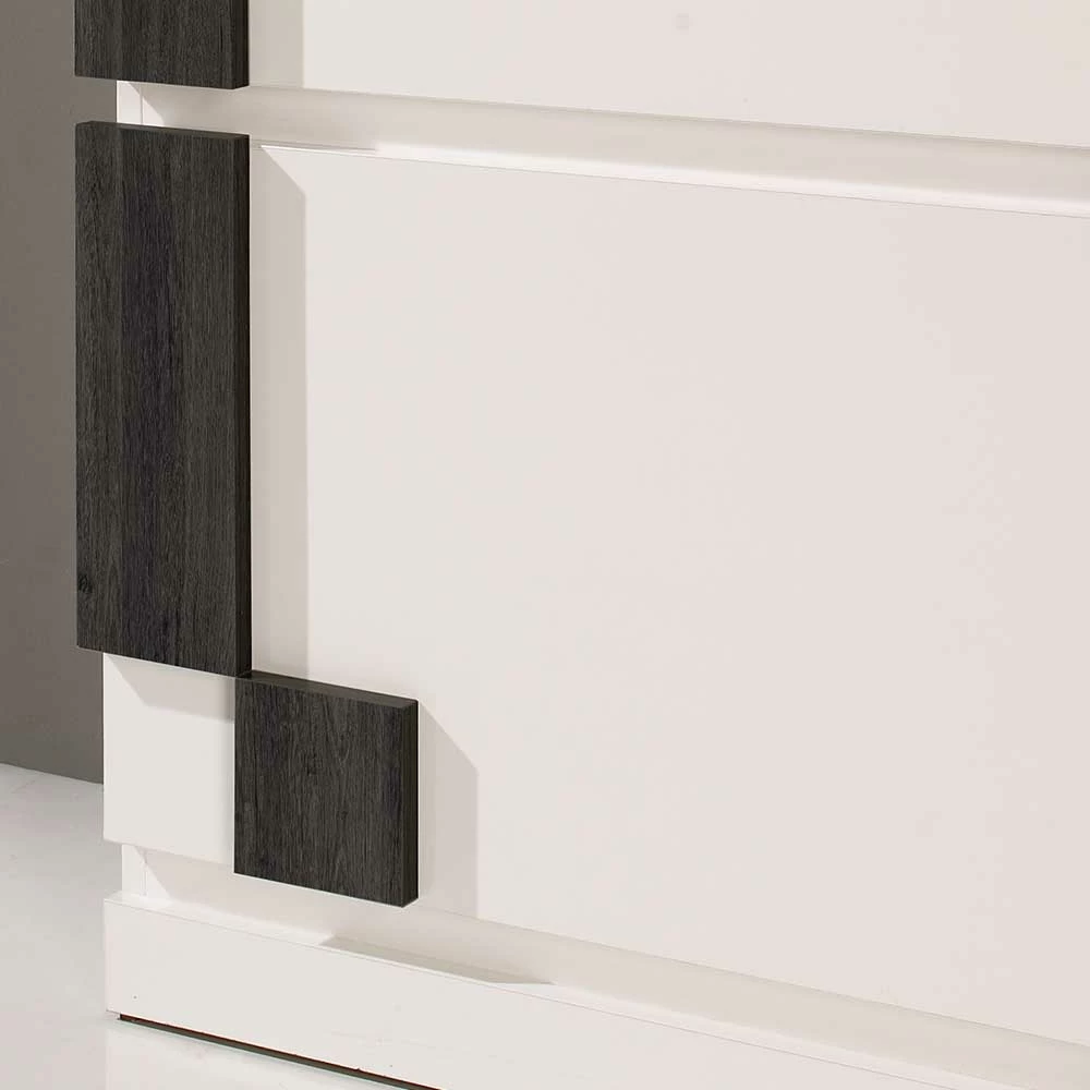 Schuh Klappschrank In Weiß Mit Schwarzgrau - Abruzzias 8 Schuh Klappschrank In Weiß Mit Schwarzgrau - Abruzzias – Bild 6