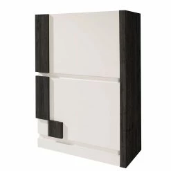 Schuh Klappschrank In Weiß Mit Schwarzgrau - Abruzzias