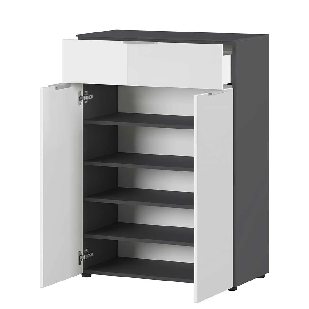 Schuh Vertiko In Weiß Glas & Grau - Moures – Bild 5