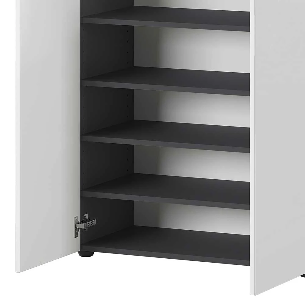 Schuh Vertiko In Weiß Glas & Grau - Moures – Bild 6