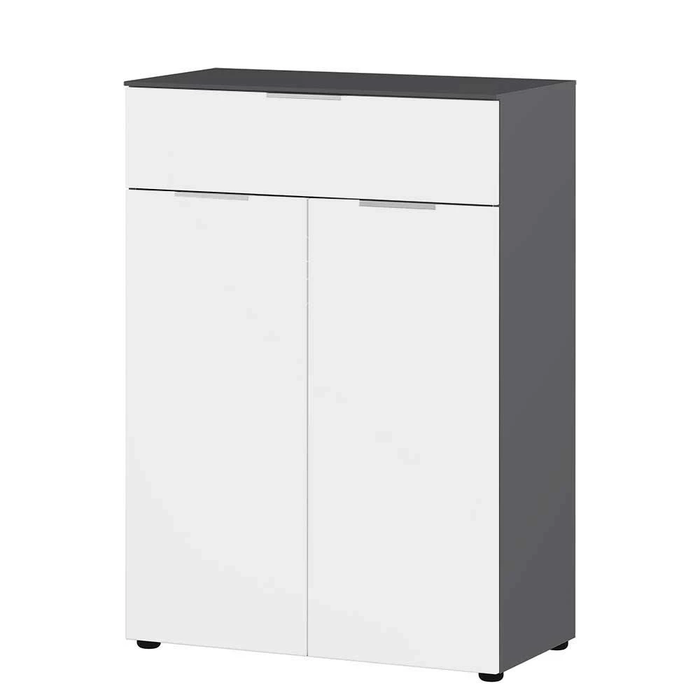 Schuh Vertiko In Weiß Glas & Grau - Moures