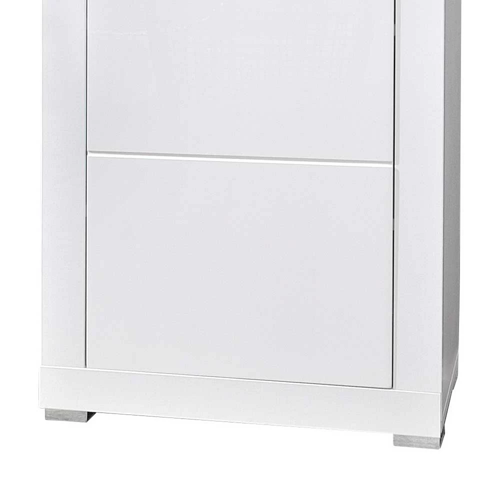 Schuhkommode Leida In Weiß Hochglanz Geriffelt – Bild 3