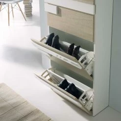 Schuhschrank Brusceda Mit Drei Klappen 9 Schuhschrank Brusceda Mit Drei Klappen -Renzo Shop schuhschrank mit drei klappen in sonoma eiche weiss brusceda 03