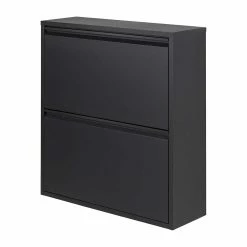 Schwarzer Schuhschrank Aus Stahl - Silo