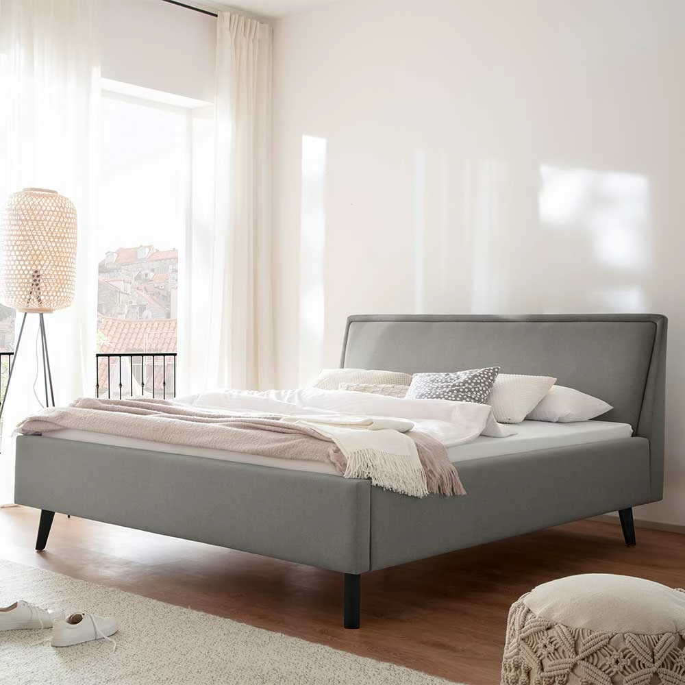 Skandi Polsterbett In Hellgrau & Schwarz - Stramo – Bild 2