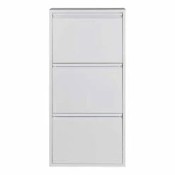 Stahl Schuhschrank In Weiß Pulverbeschichtet - Donzai