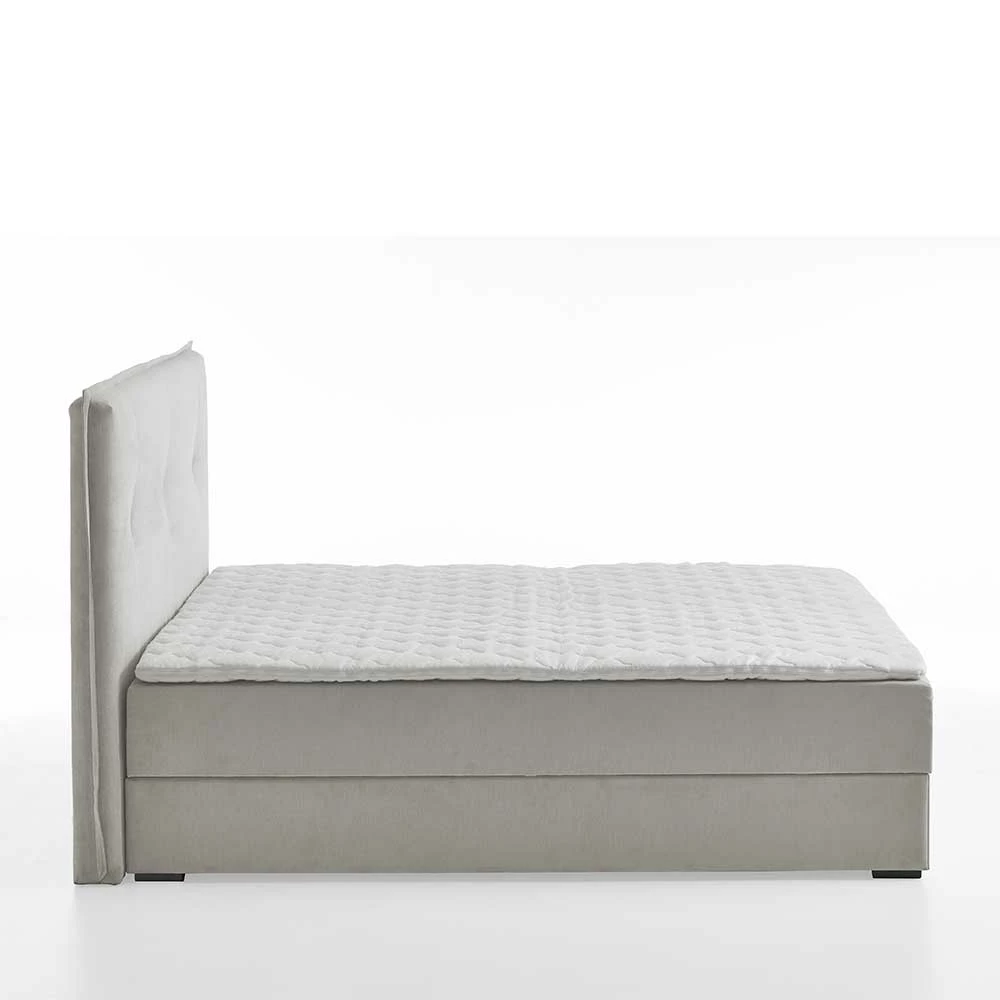 Stauraum Doppelbett In Hellgrau Stoff - Vensun â Bild 4