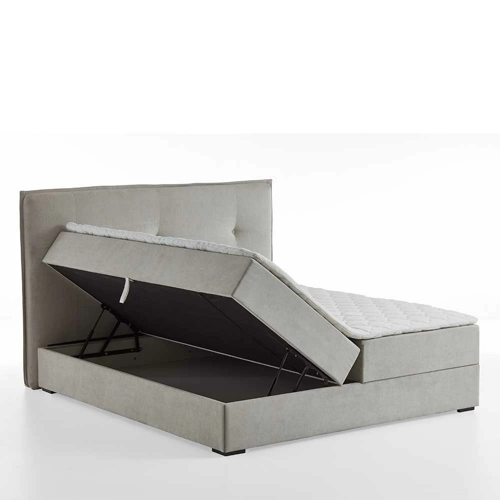 Stauraum Doppelbett In Hellgrau Stoff - Vensun â Bild 6