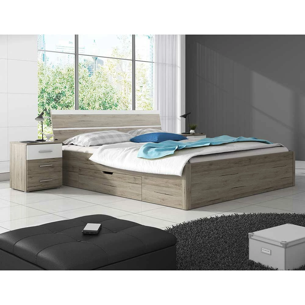 Stauraumbett In Eiche San Remo Dekor - Duno â Bild 2