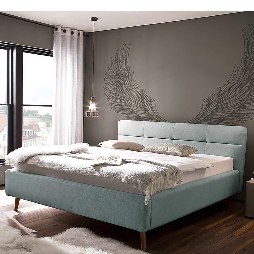 Stauraumbett In Hellem Blau & Eiche - Armele – Bild 2