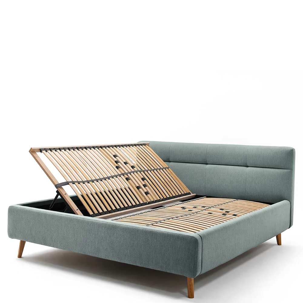 Stauraumbett In Hellem Blau & Eiche - Armele – Bild 4